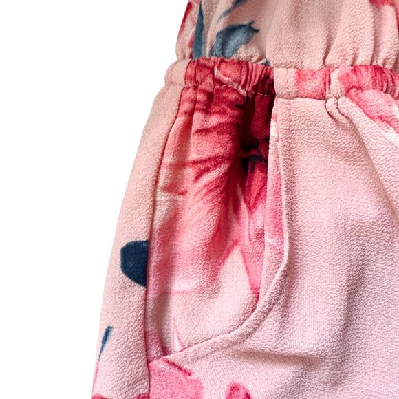 LET THEM EAT CAKE “Adrienne” Pink Floral Jumpsuit Romper - Women’s Small - Picture 9 of 16